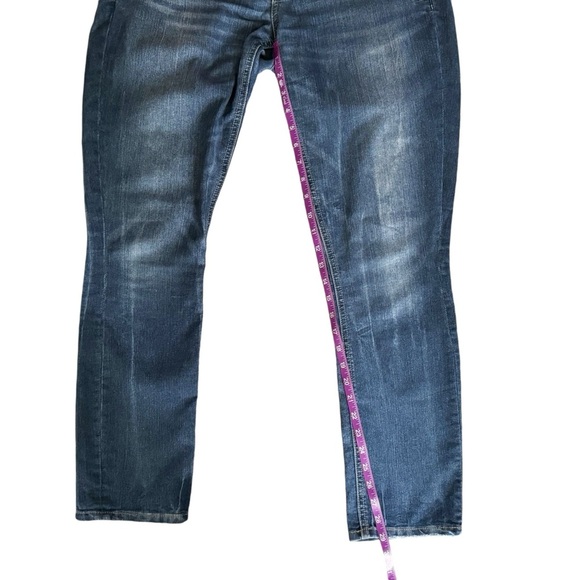 Express jeans women’s size 8 blue zipper pocket straight preppy Super Low Rise - Picture 6 of 12